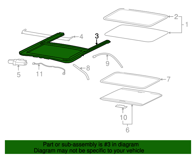 20062010 Hummer Sunroof Frame 25895795