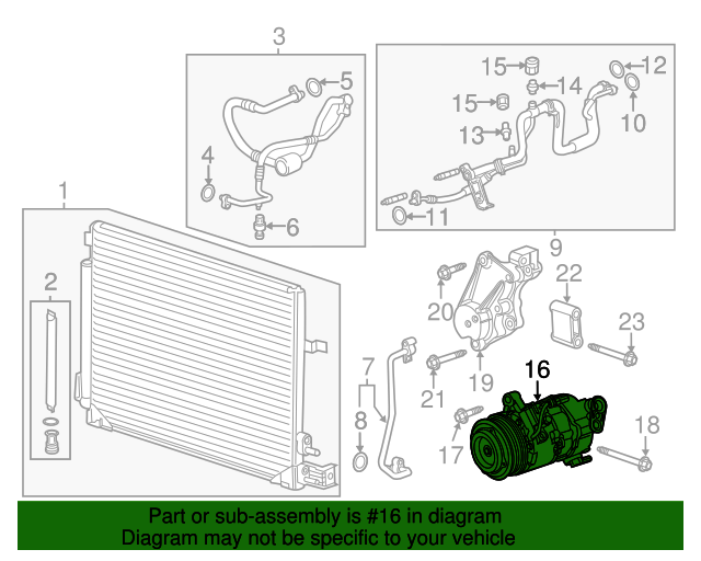 20132017 Cadillac Air Conditioning Compressor and Clutch Kit with Coil