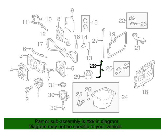 20072021 Subaru Engine Oil Dipstick Tube 15144AA100 OEM Parts Online