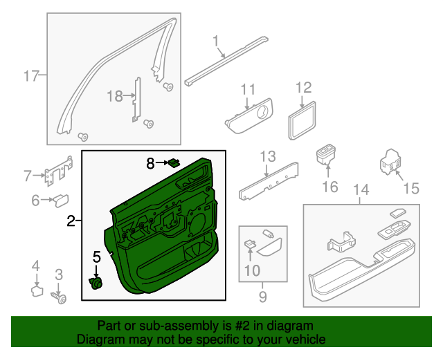 20182020 Lincoln Navigator OEM Panel Door Trim Lower JL7Z7827407BA