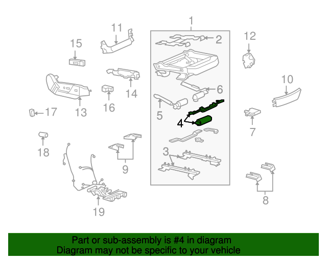20102014 Cadillac CTS Front Seat Adjuster Actuator Motor 20843254