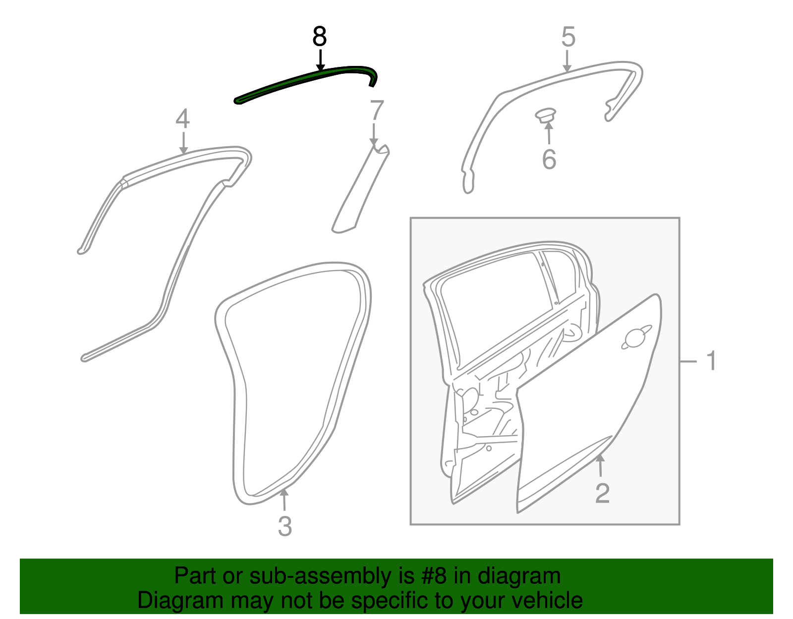 Rear Side Door Molding - GM (92288281)
