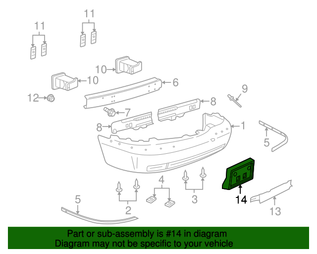 OEM Front License Plate Bracket For 2003-2011 Lincoln Town Car - Black, Ford Part 3W1Z-17A385-AAB