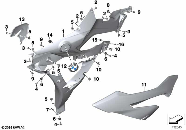 2014-2019 BMW-Motorrad S 1000 XR Side Section - Front Left  