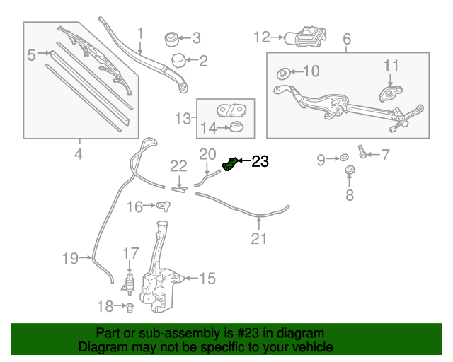 76810THRA01 Nozzle Assembly Front Windshield Washer 20182020