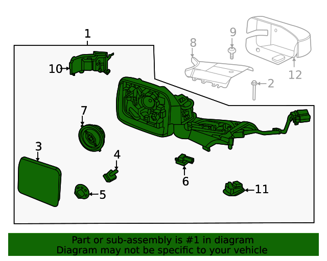 2021-2024 Ford Bronco Mirror Assembly m2dz17682c | TascaParts.com