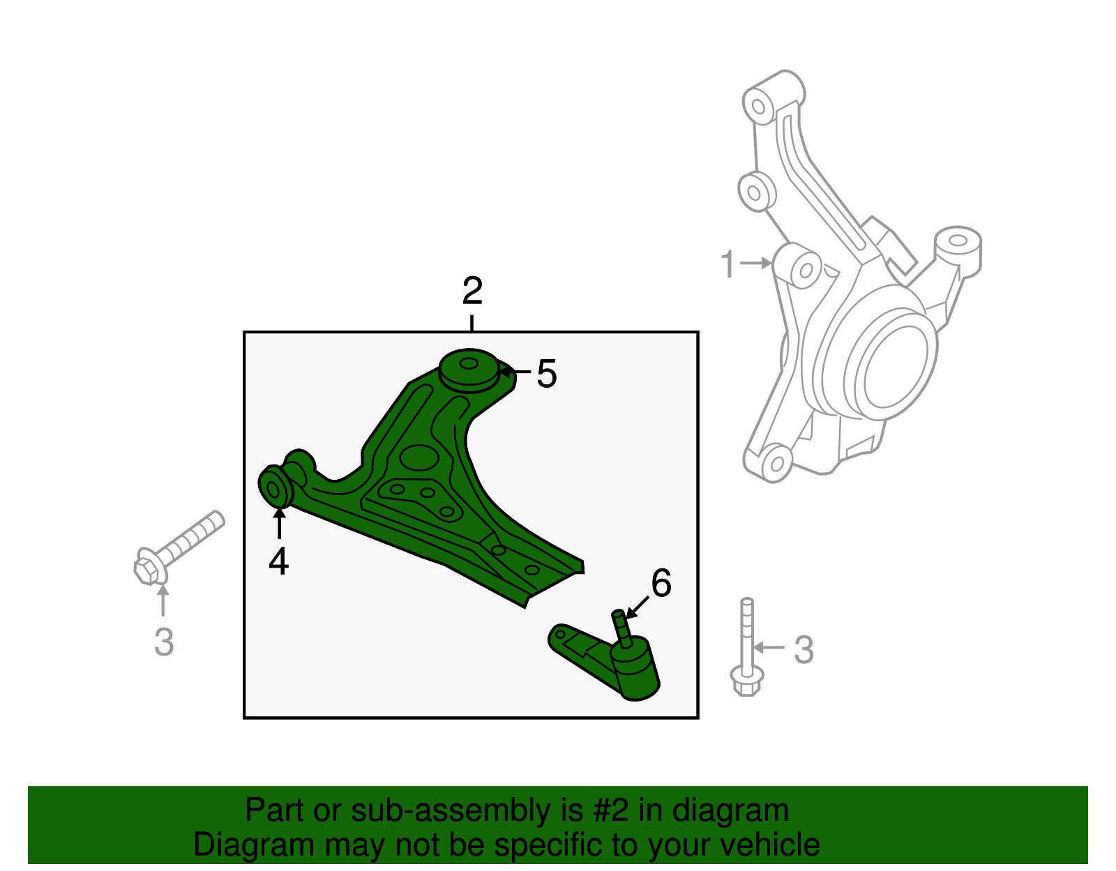 Front Passenger Side Lower Control Arm - GM (95975942)
