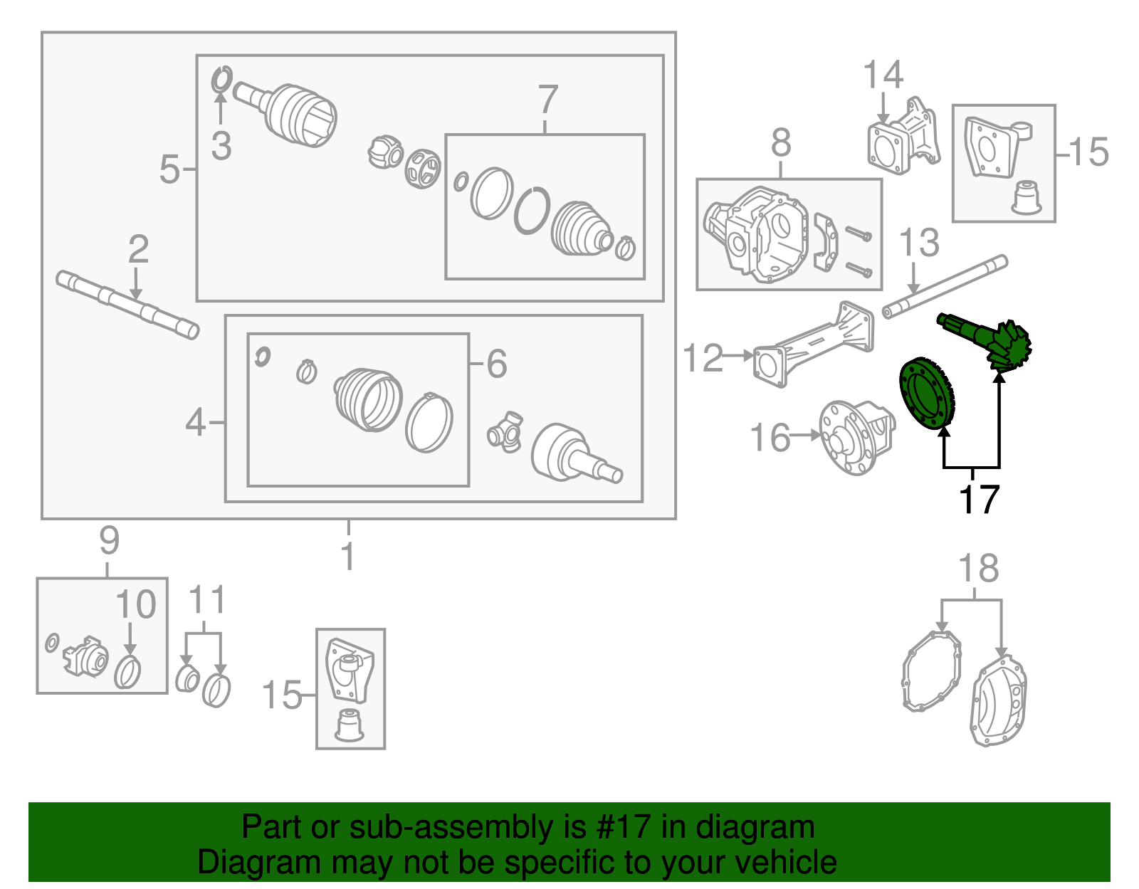 Gear Kit-Diff Ring & Pinion - GM (25980266)