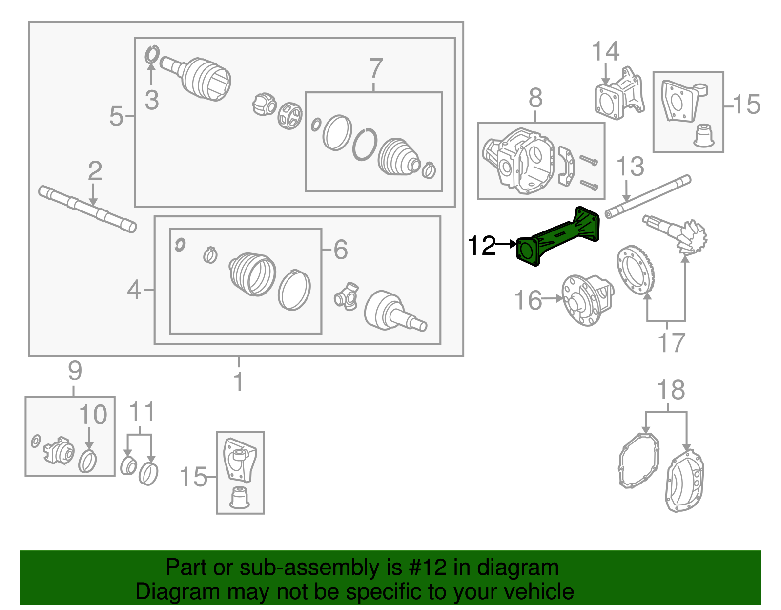 Front Axle Shaft Tube - GM (15286592)