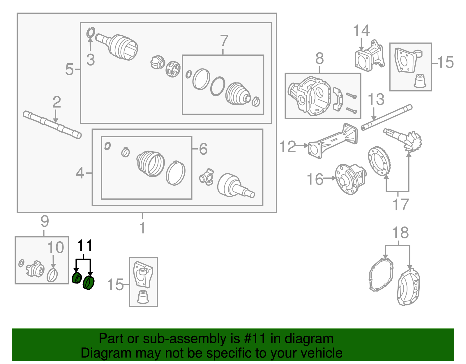Differential Drive Pinion Gear Outer Bearing - GM (09417784)