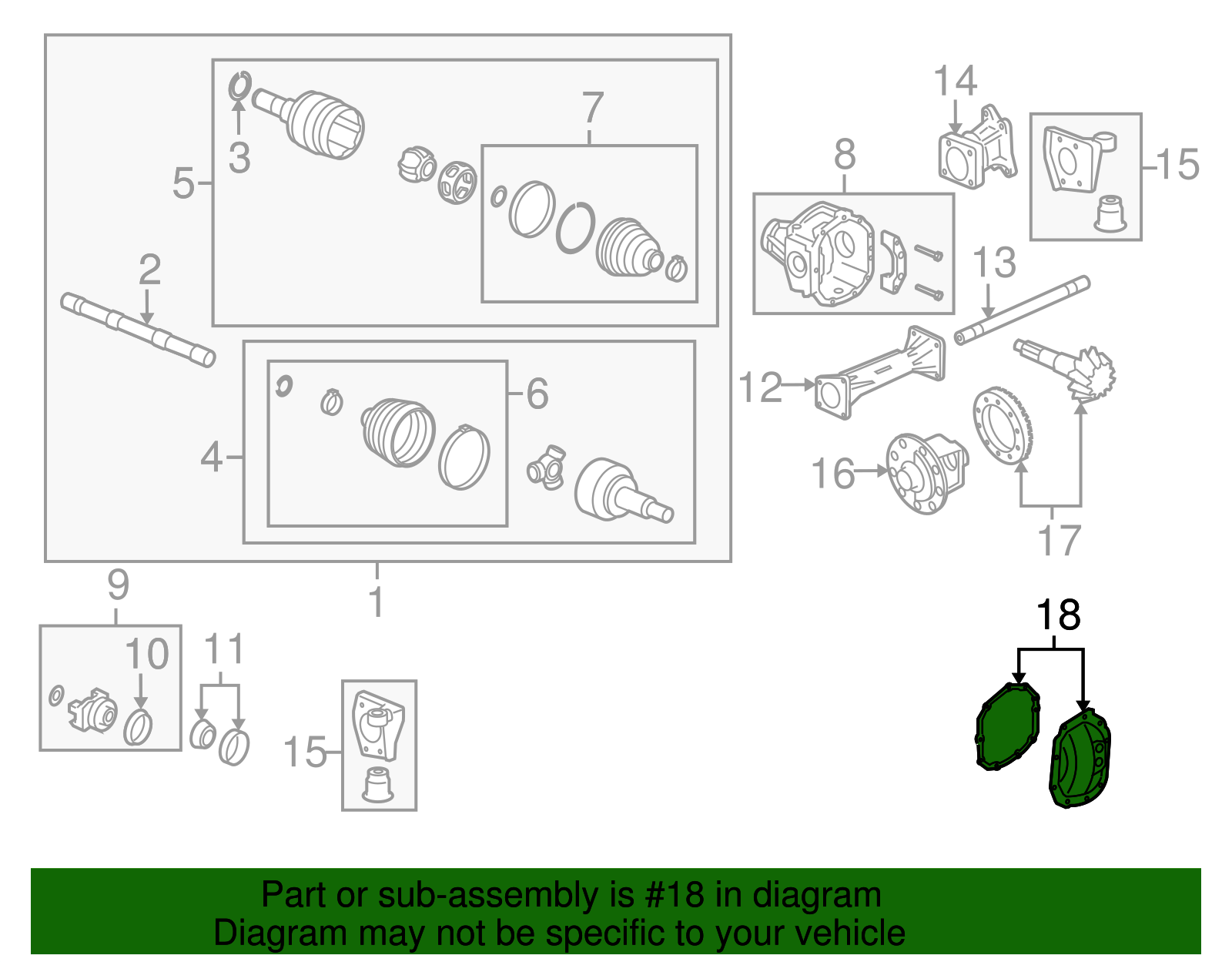 Front Axle Housing Cover Kit with Gasket and Bolts - GM (12479248)