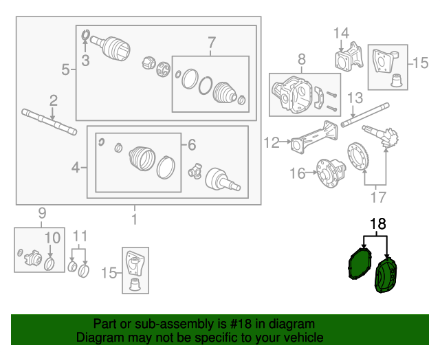 20042012 GM Front Axle Housing Cover Kit with Gasket and Bolts