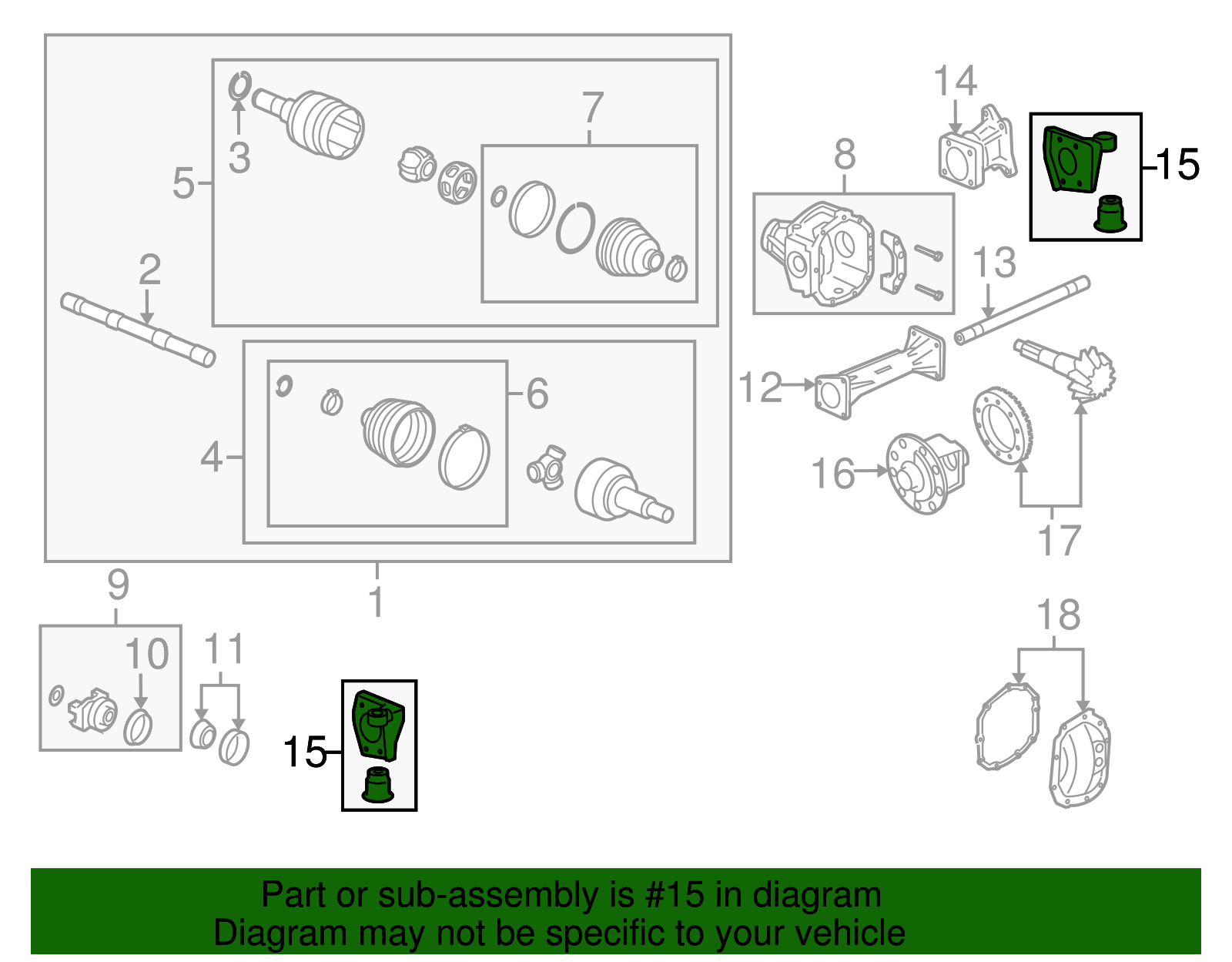 Front Passenger Side Differential Carrier Bracket (15856421)