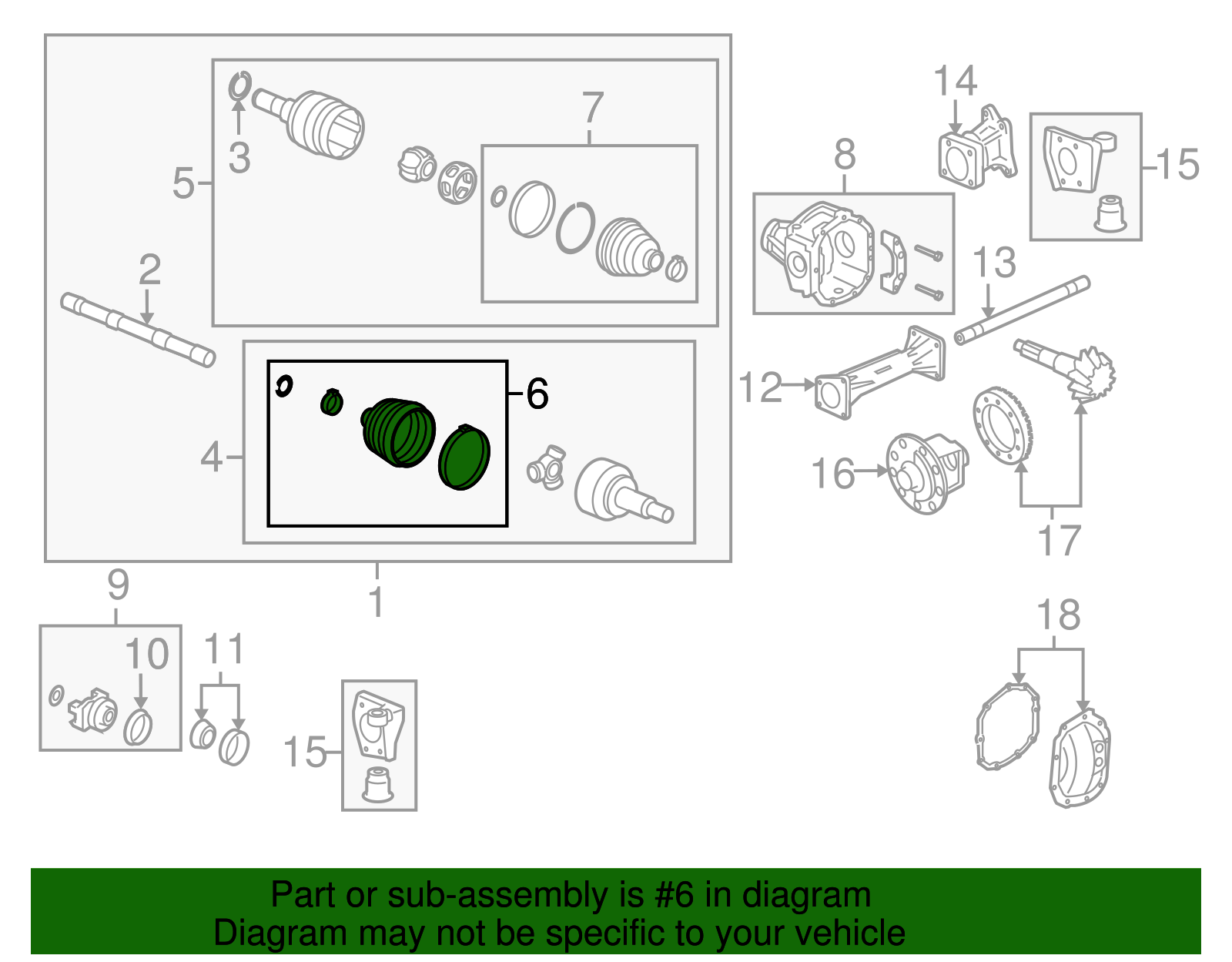 Front Wheel Half-Shaft Constant Velocity (CV) Boot Kit with Clamps and Ring - GM (10359475)