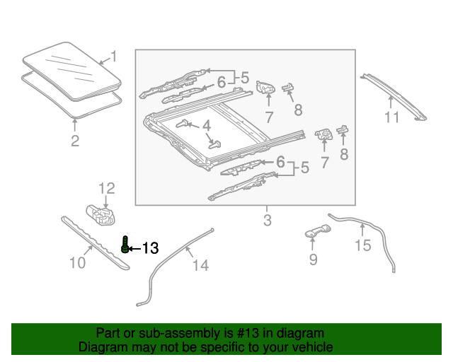000912005043 Sunroof Motor Bolt 20072014 MercedesBenz Mercedes