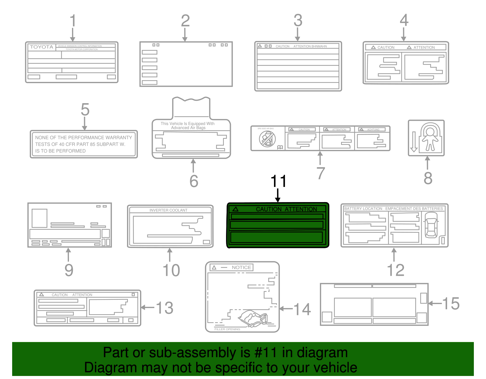 Battery Label - Scion (28898-26010)