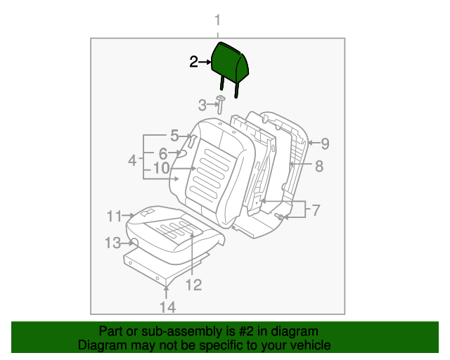 887000W010J4R Headrest 20072009 Hyundai Santa Fe World OEM