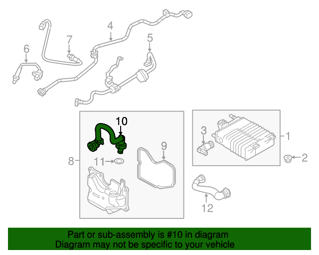 20132018 Ford Focus Evaporative Emissions System Lines BV6Z9D289E