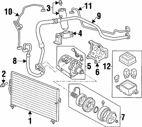 Condenser, Compressor & Lines for 1997 Mitsubishi Mirage | OEM  