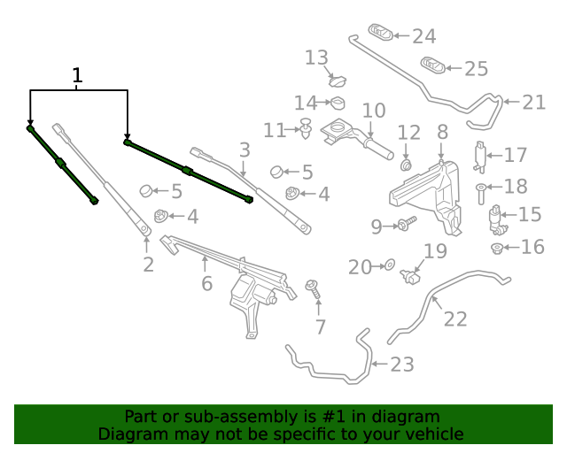 9Y1955329A Wiper Blade 20192023 Porsche Cayenne Delaware