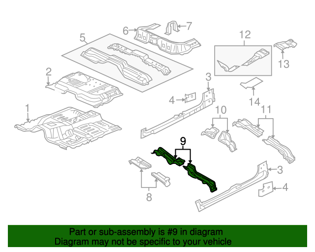 20052011 Ram Dakota Floor Pan Crossmember 55359577AB