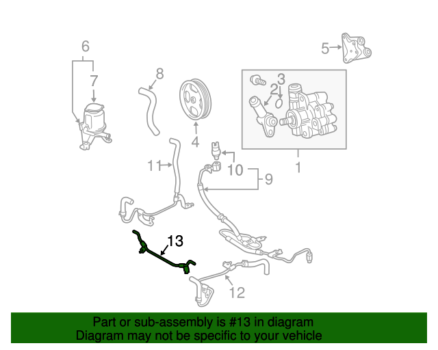 4442035201 Power Steering Cooler Tube 20032009 Lexus GX470 My L