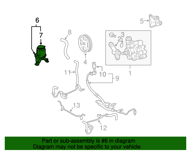 20032009 Lexus GX470 Power Steering Pump Reservoir 4436035170 OEM Parts Online