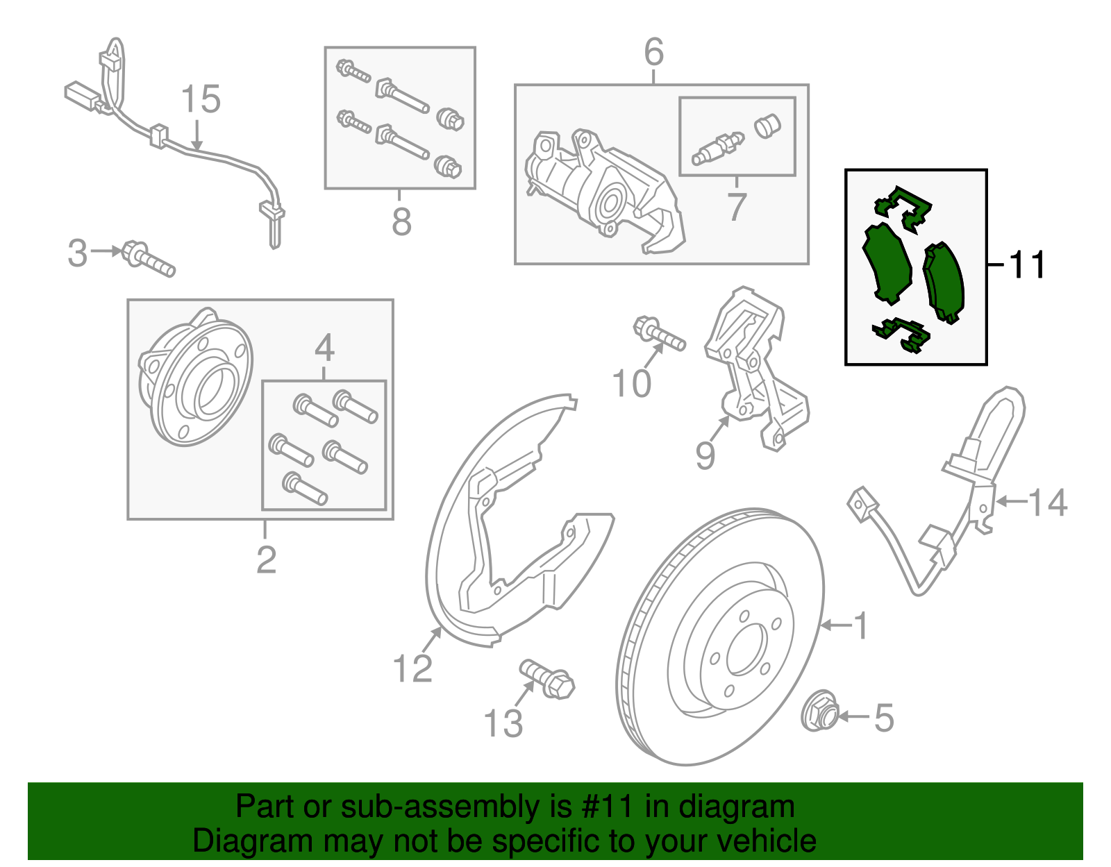 MR3Z-2001-F - Kit - Brake Lining 2021-2023 Ford Mustang