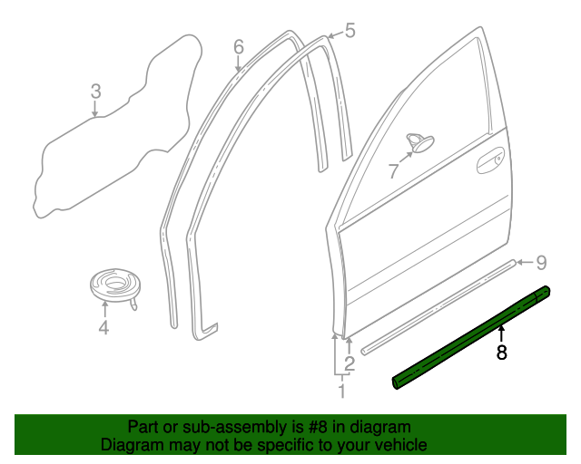 Genuine Body Side Molding for 20012004 Volvo Part 30621394 Over