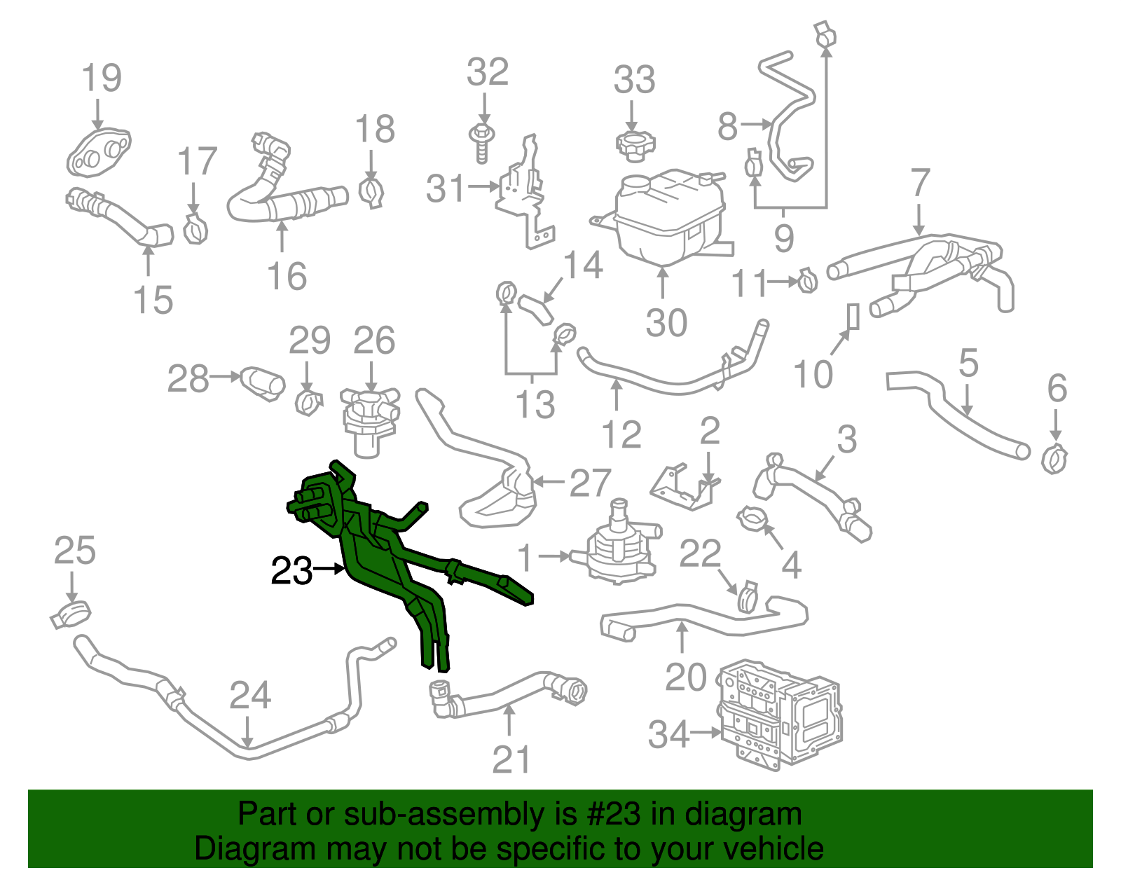 Heater Inlet Pipe Connector - Cadillac (84145223)