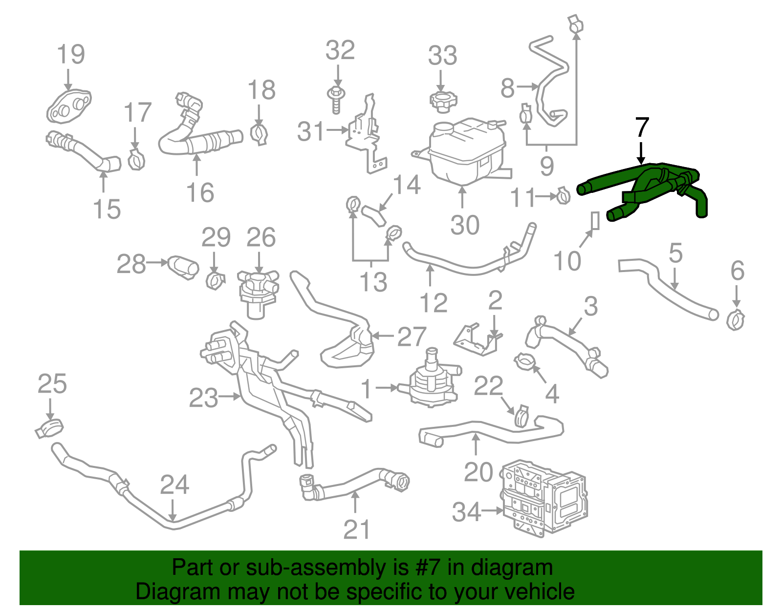 HVAC Heater Water Auxiliary Pump Hose - Cadillac (84139582)