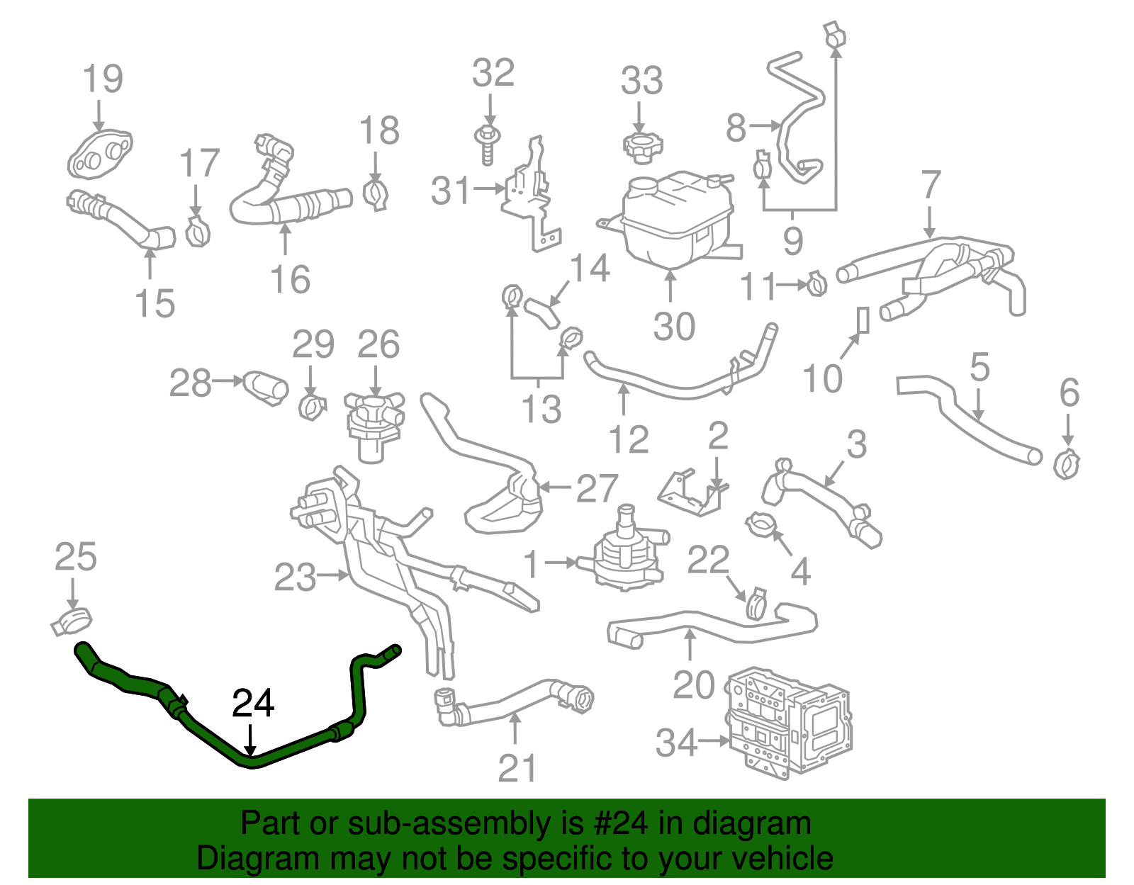 Auxiliary HVAC Heater Inlet Pipe - Cadillac (84137635)