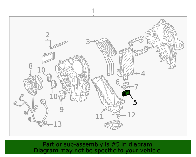 20212022 GM Auxiliary Air Conditioning Evaporator Thermal Expansion