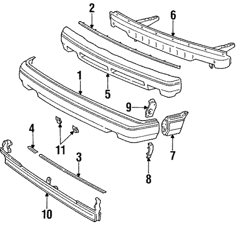 Bumper & Components - Front for 1988 Toyota Camry #0