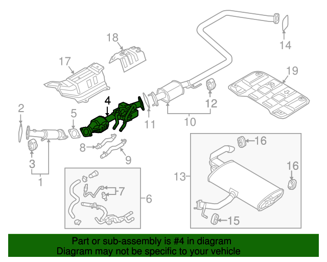20182021 Hyundai Ioniq Catalytic Converter 28601G2200 OEM Parts Online