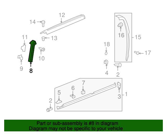 2009-2010 Hummer H3T Molding, W/S Side Rvl 24300075 | GM Parts Center