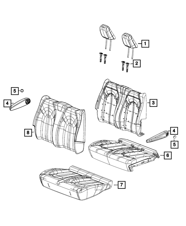 20182019 Chrysler Pacifica Second Row Headrest 5SK77PD2AB Mopar Estores