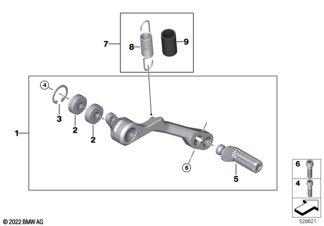 46719467844 - Tension Spring Brake Pedal 2018-2024 BMW-Motorrad 