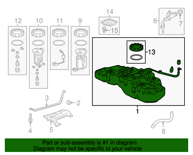 20152020 Acura TLX Tank, Fuel 17044TZ3A00 OEMAcuraPart