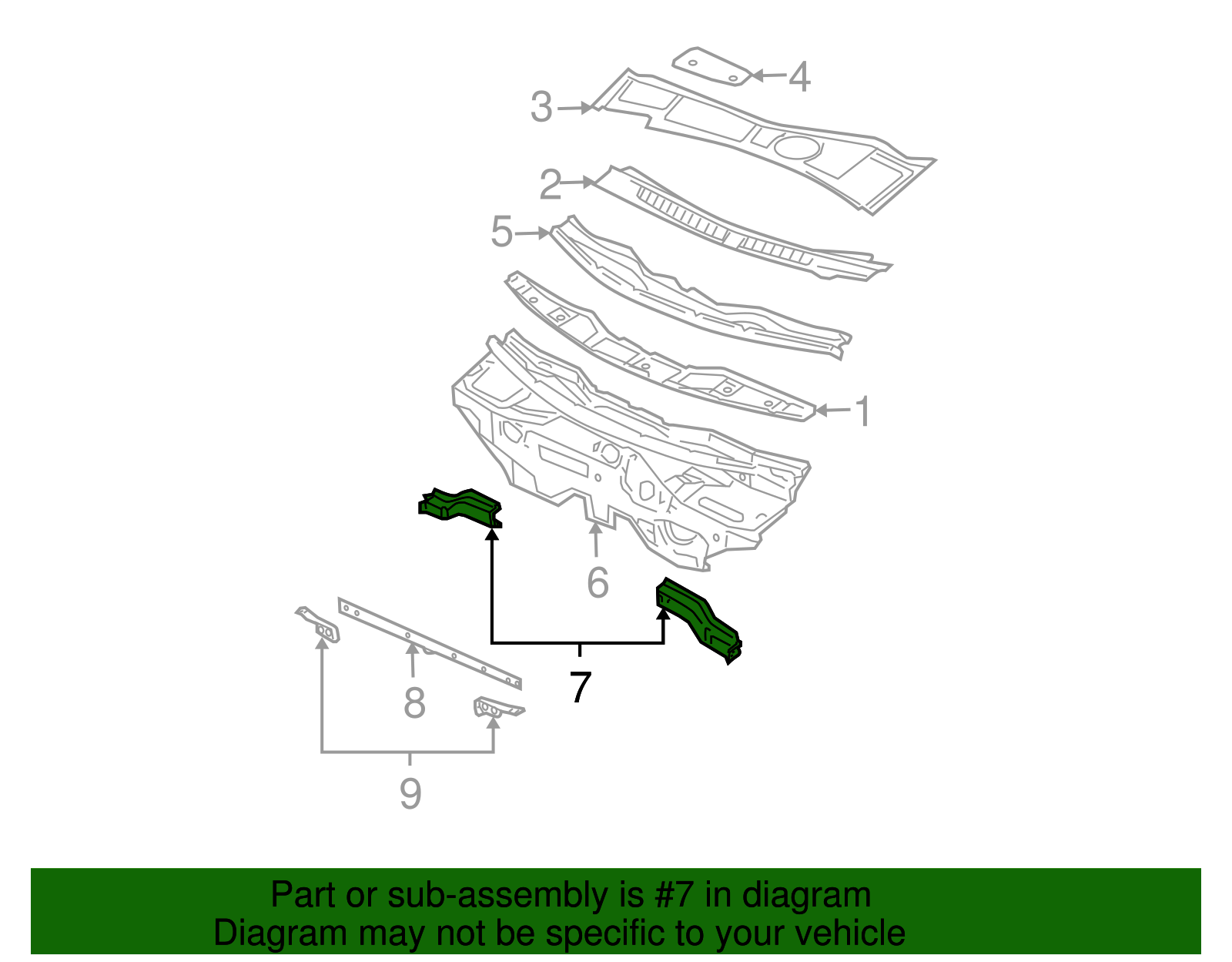 Dash Panel Reinforcement - Volkswagen (8D0-806-355-B)