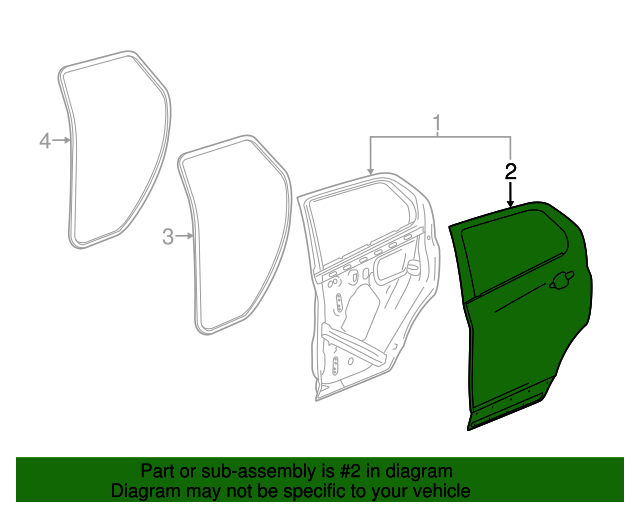20182023 Chevrolet Equinox Rear Passenger Side Door Outer Panel 84412593 Auto Parts Express