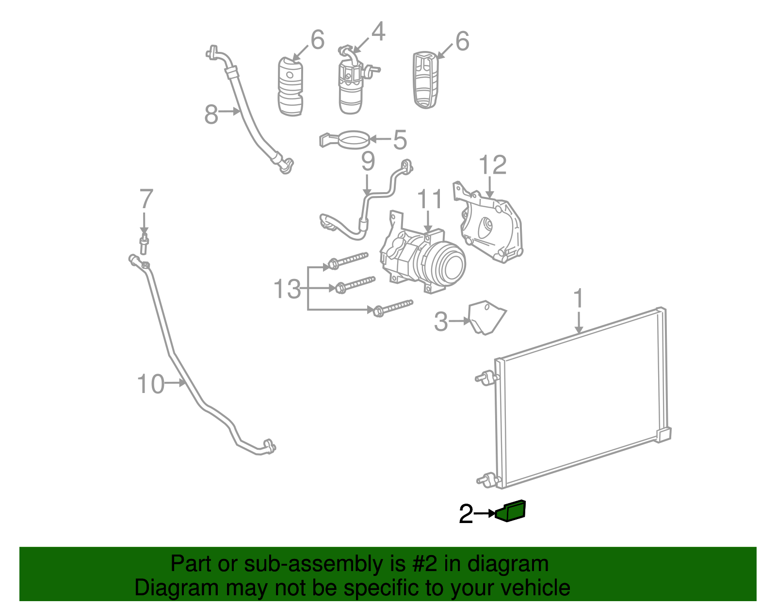 Air Conditioning Condenser Insulator - GM (15044225)