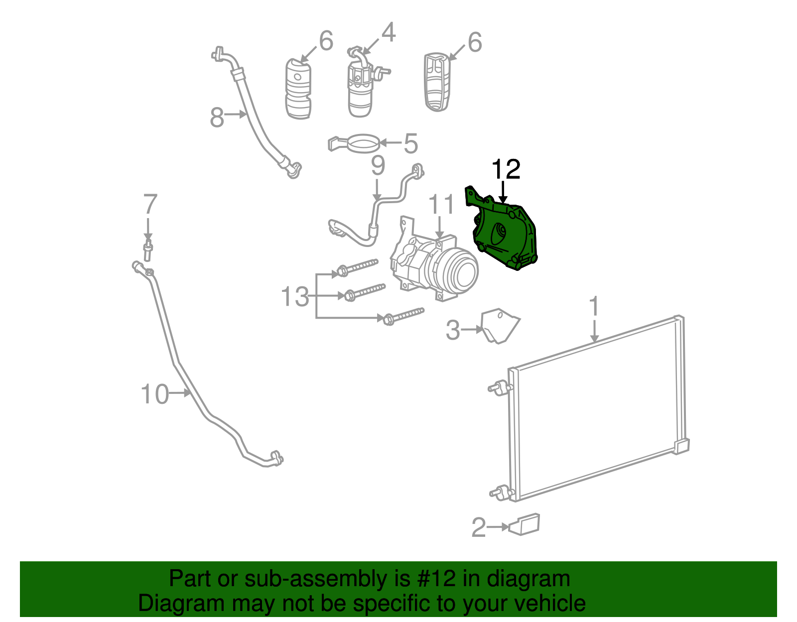 Air Conditioning Compressor Bracket - GM (12643257)