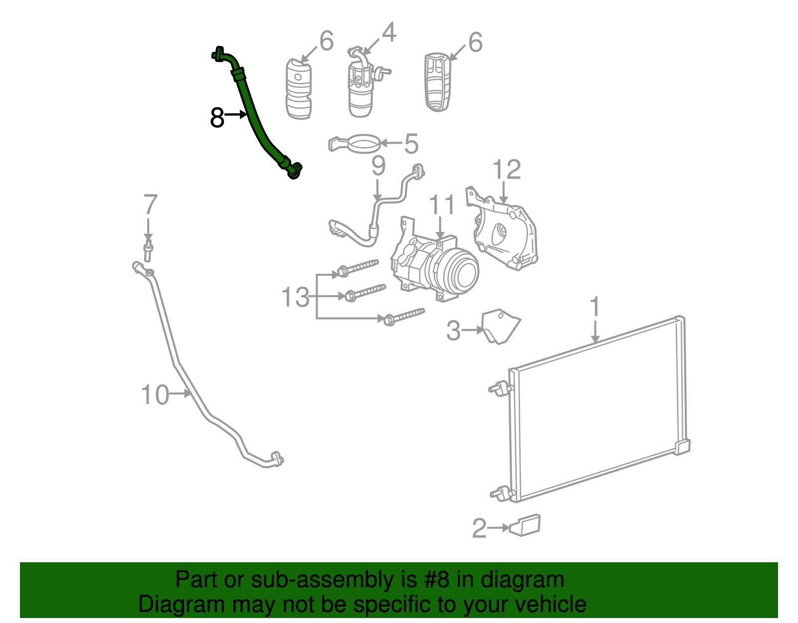 Hose, A/C Accum - GM (15057977)
