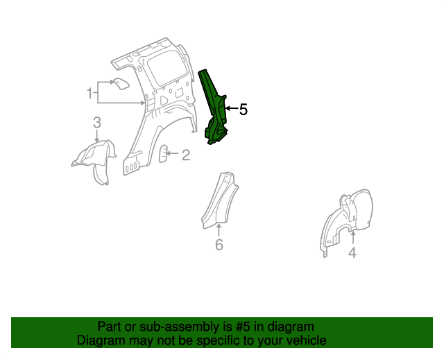 15297848 Lock Pillar Reinforced 20062011 Chevrolet HHR GM Parts Club