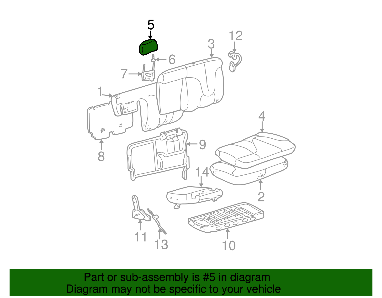 Headrest - GM (88936885)