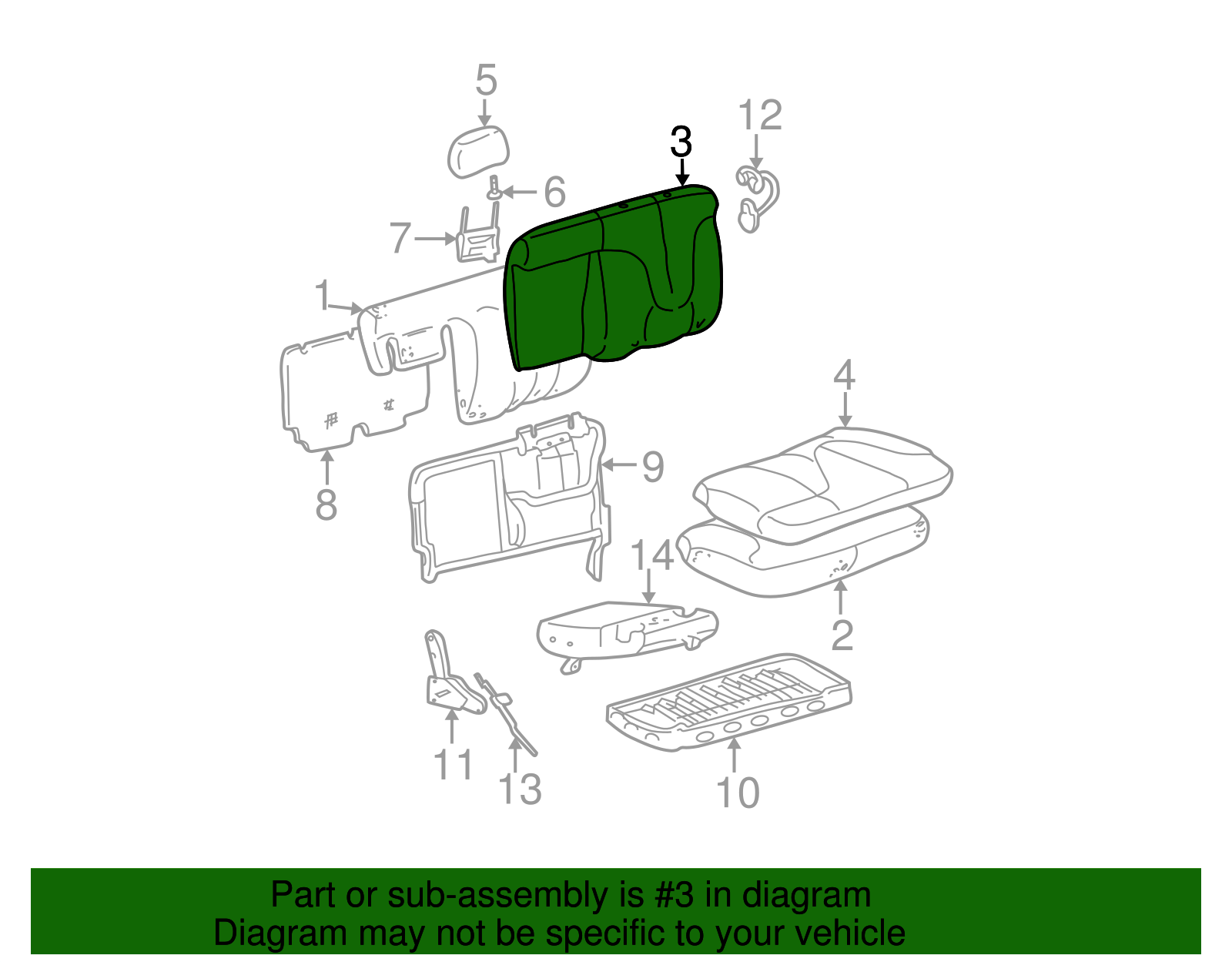Seat Back Cover - GM (89043749)