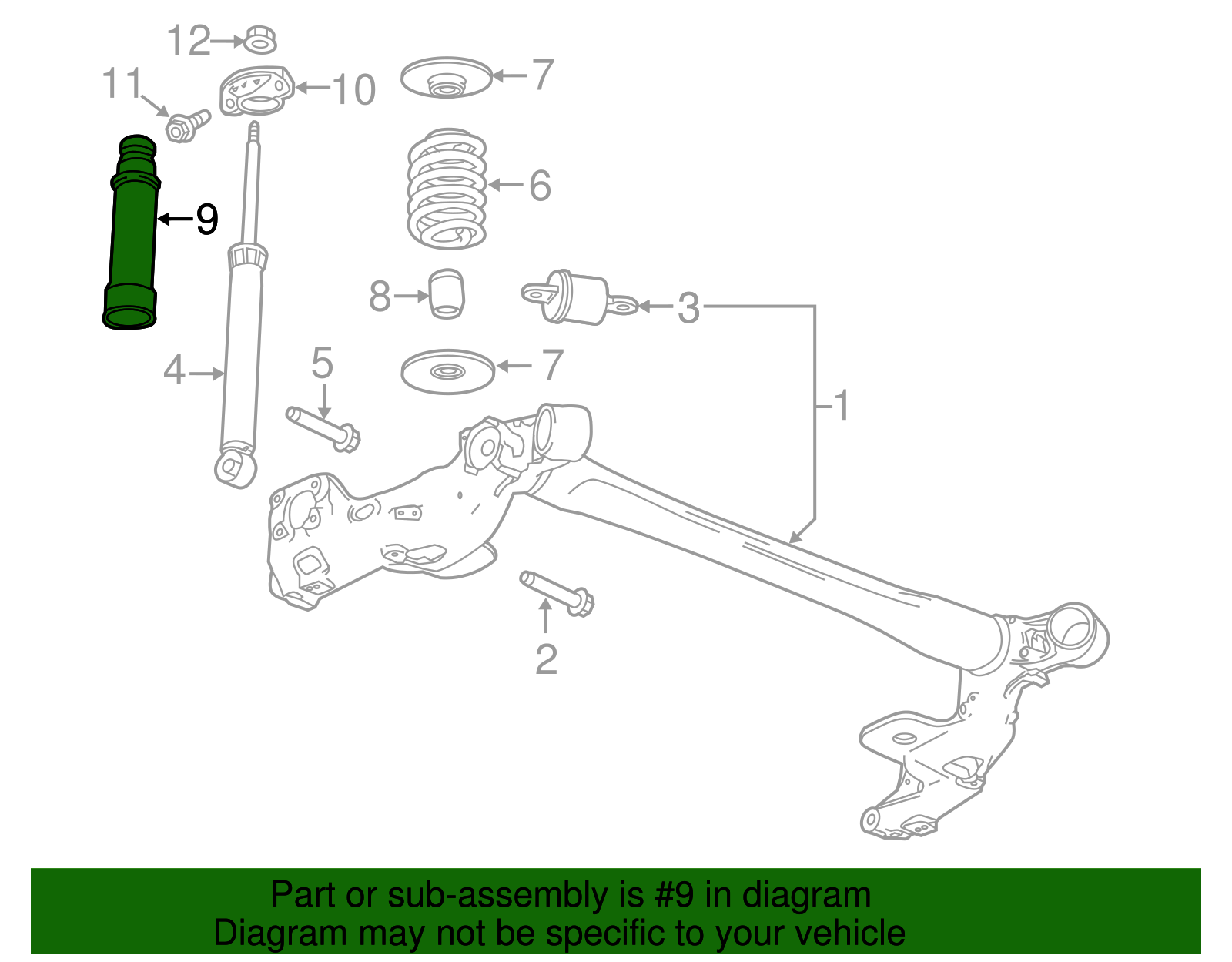 Rear Shock Absorber Bumper - GM (95242734)
