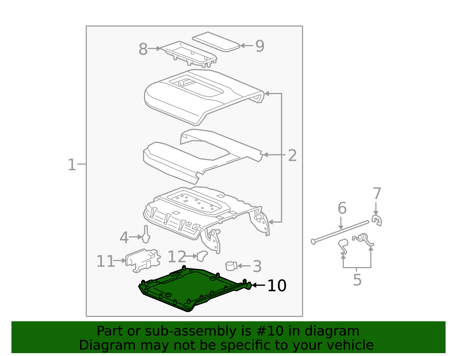 Front Floor Console Armrest Hinge Cover - GM (84443269)