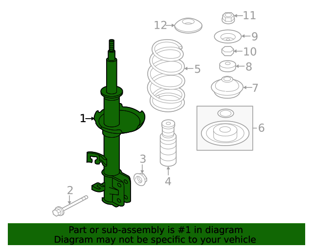 20202024 Nissan Versa Suspension Strut E43025EE0B Nissan Parts Plus